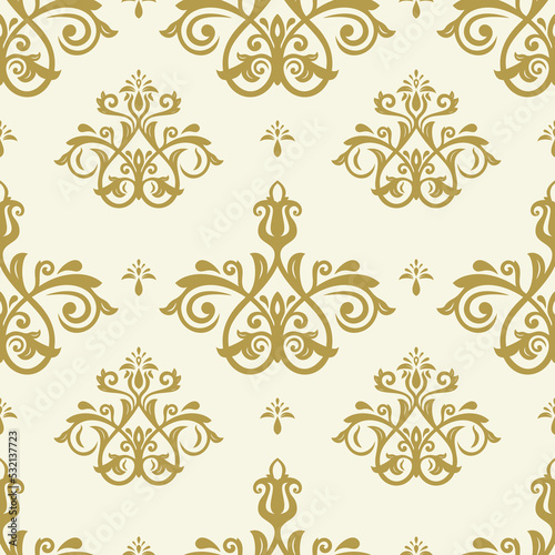 Orient vector classic yellow and white pattern. Seamless abstract background with vintage elements. Orient pattern. Ornament for wallpapers and packaging