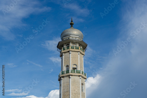 Baiturrahman grand mosque tower located in Banda Aceh, Indoenesia © fery