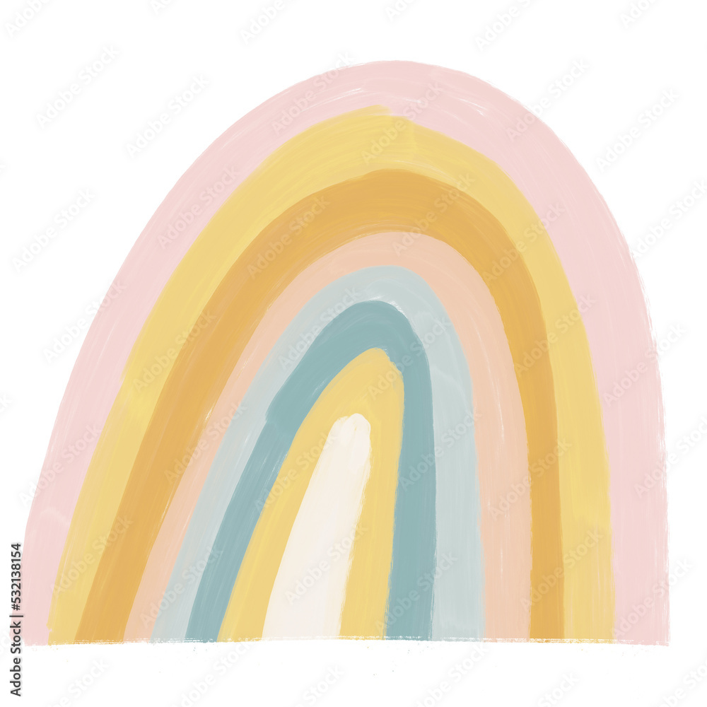 Boho rainbow hand drawn. Pastel bohemian rainbow illustration. Stock ...