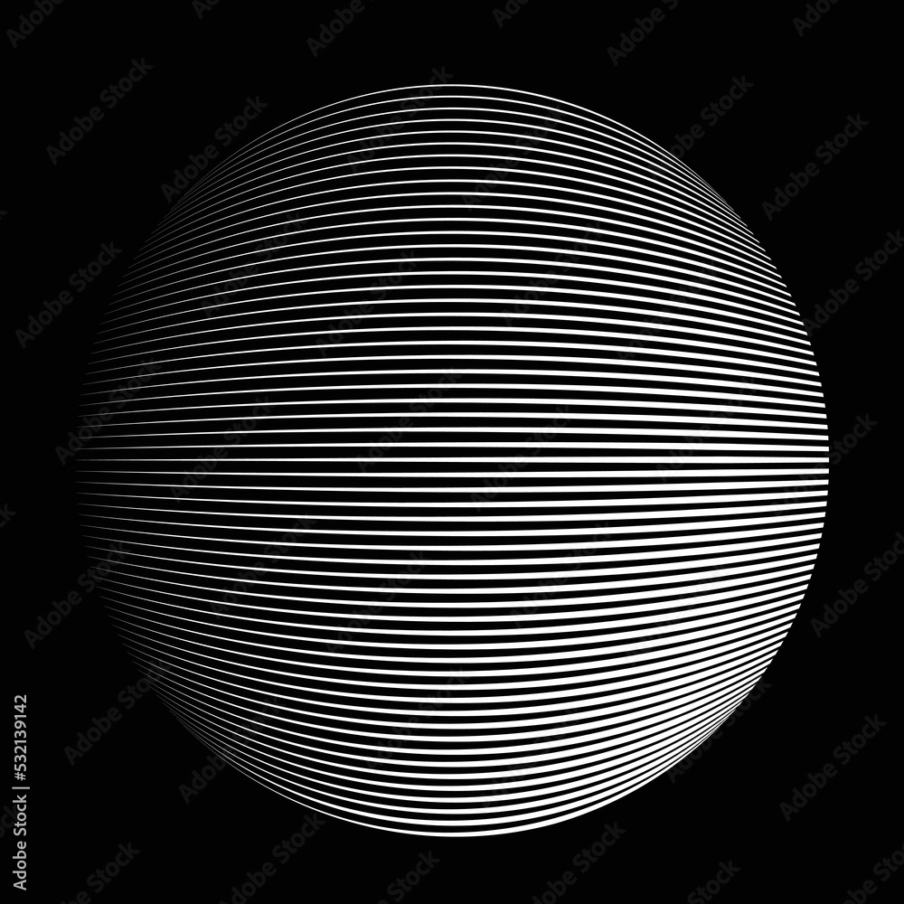 Lines in Circle Form . Vector  .Technology round Logo . Design element . Abstract Geometric shape .