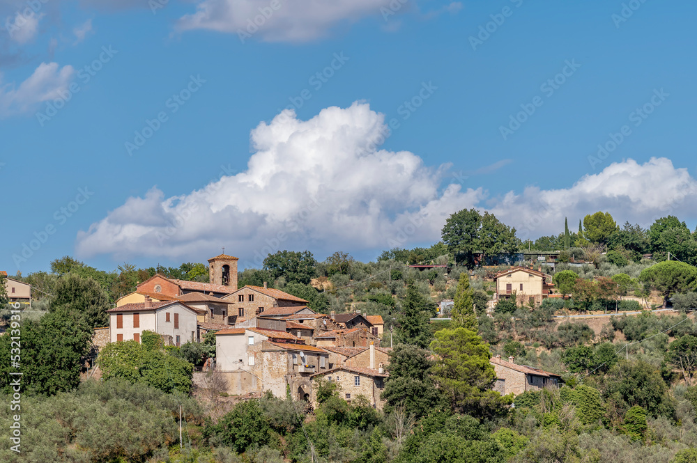 Panoramic view of the ancient village of Casalalta, Perugia, Italy