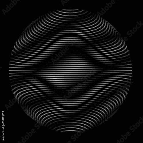 Lines in Circle Form . Vector  .Technology round Logo . Design element . Abstract Geometric shape .