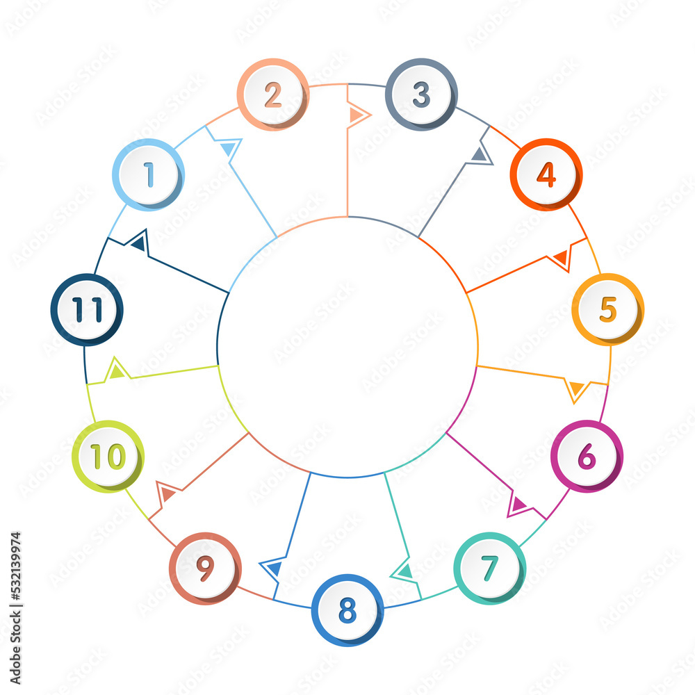 Basic circle infographic with 11 steps, process or options. Basic circle infographic with 11 steps, process or options.