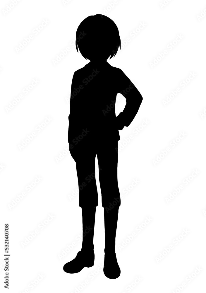 Silhouette illustration of anime character Silhouette illustration of anime character