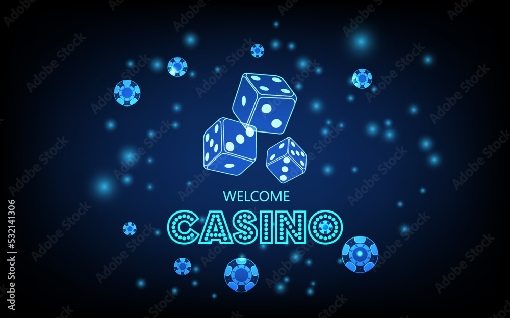 Casino and betting background, Game dices, futuristic digital innovation background vector illustration.
