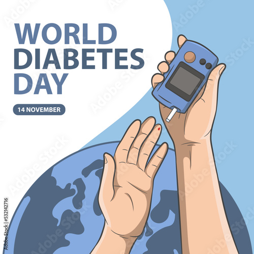 Vector illustration of World Diabetes Day.