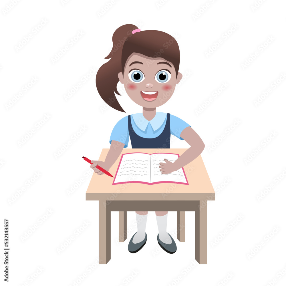 back to school and children education concept vector background. Happy schoolchildren with books and backpacks. Cute smiling kids in cartoon style. School uniform. Elementary education. School time