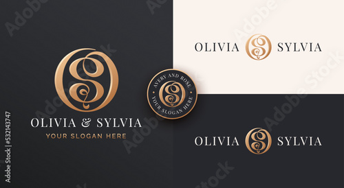 letter o s monogram serif logo design