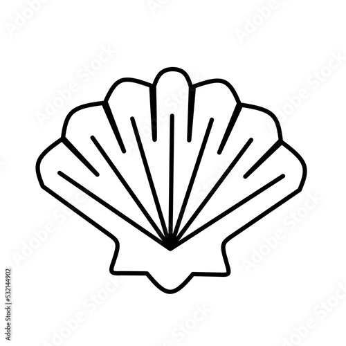 pearl shell icon with line design