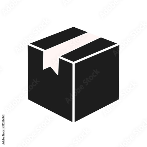 package delivery box icon with trendy design