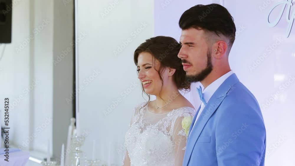 The bride crying with happiness. Ceremony The bride crying with happiness. Ceremony