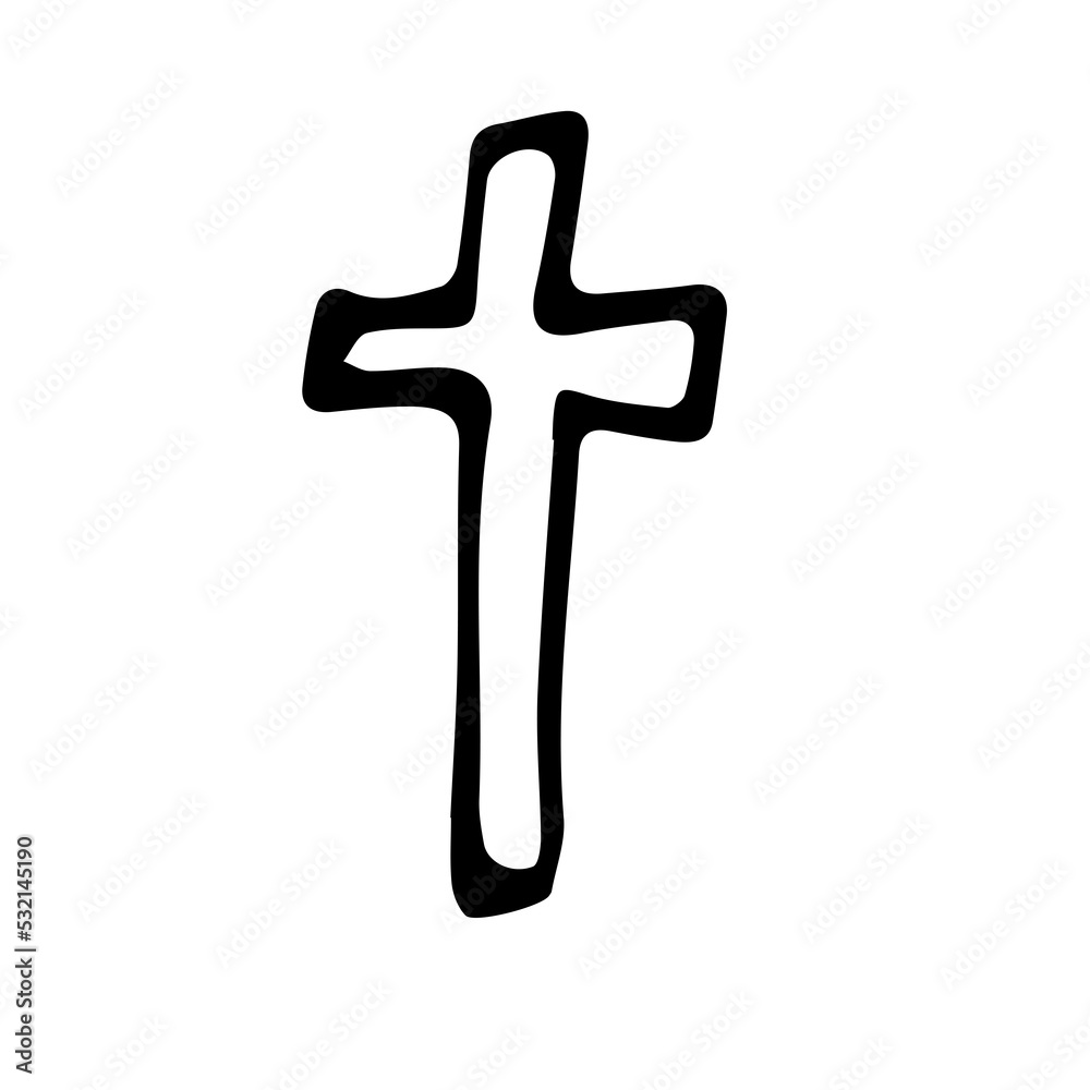 Illustration, vector graphics cross for dead people on Halloween. Illustration, vector graphics cross for dead people on Halloween.