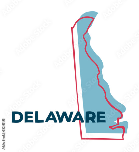 Delaware US State. Sticker on transparent background