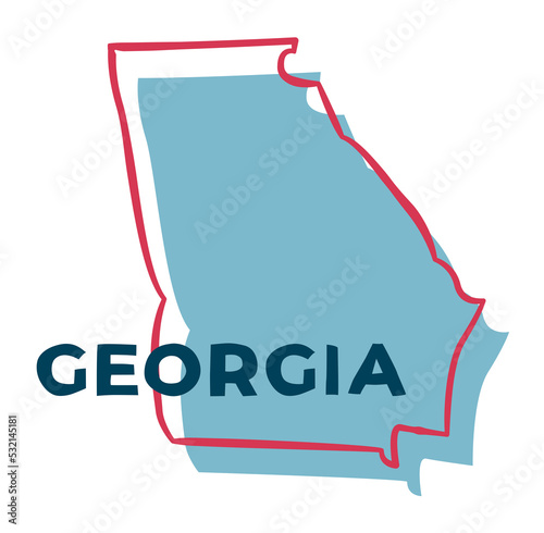 Georgia US State. Sticker on transparent background photo