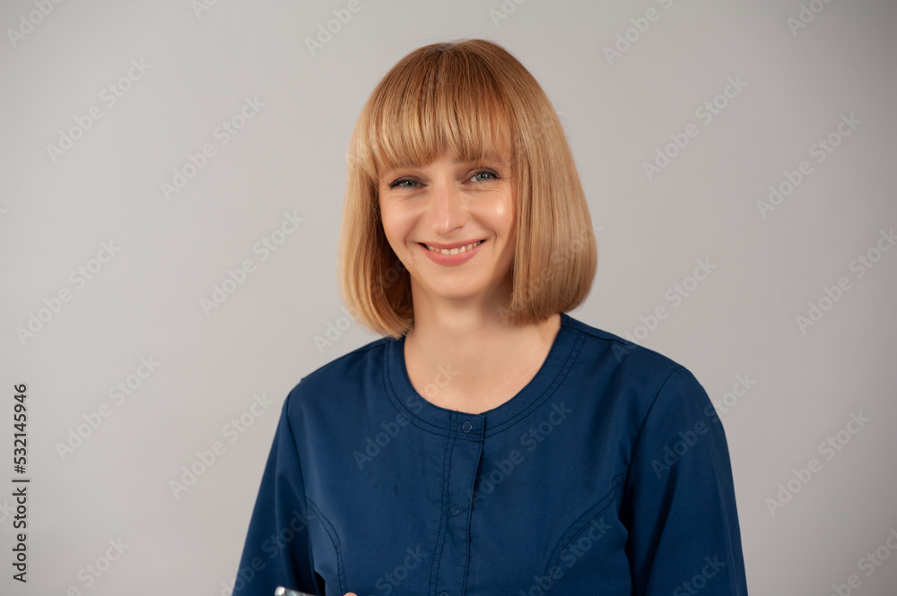 Beautiful blonde businesswoman portrait on background Beautiful blonde businesswoman portrait on background