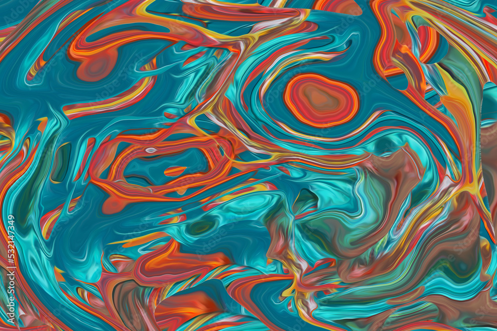 Obraz premium Abstract Colorful fluid background closeup. Highly textured. High quality details. Liquid forms an abstract background, perfect for wallpaper etc.
