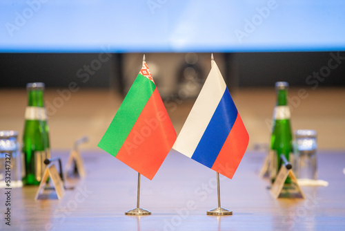 Flags of cooperation between Belarus and Russia