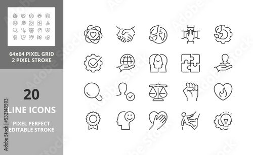 core values 64px and 256px editable vector set