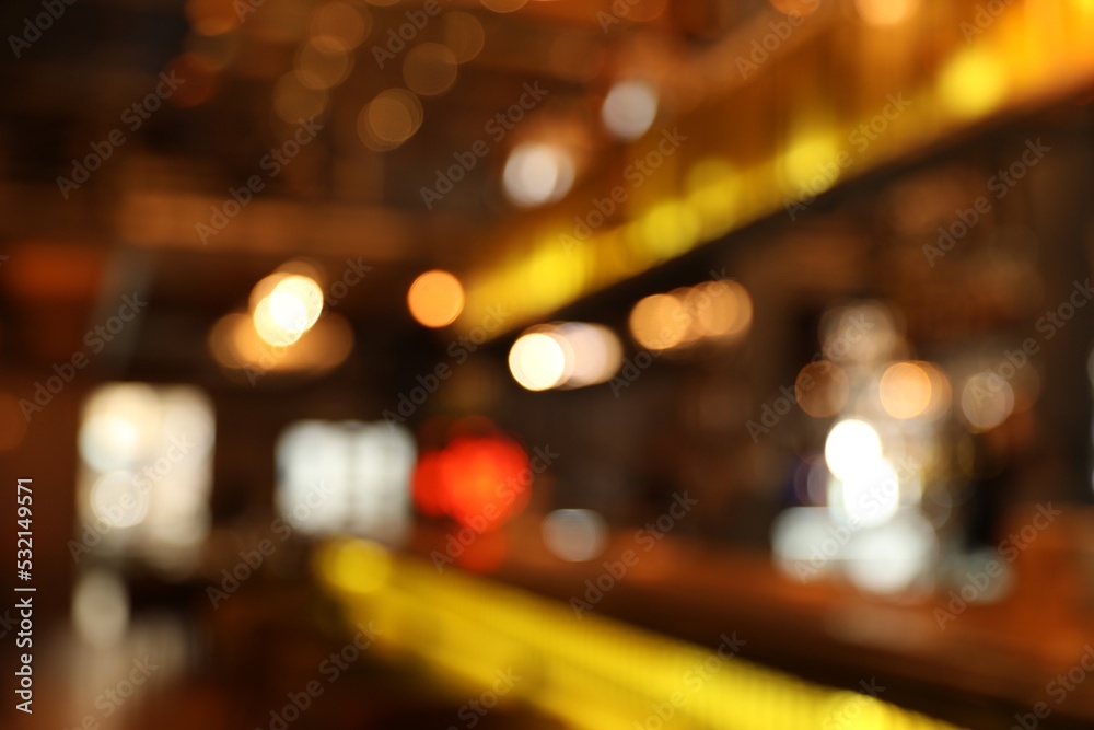 Blurred view of bar counter in cafe Blurred view of bar counter in cafe