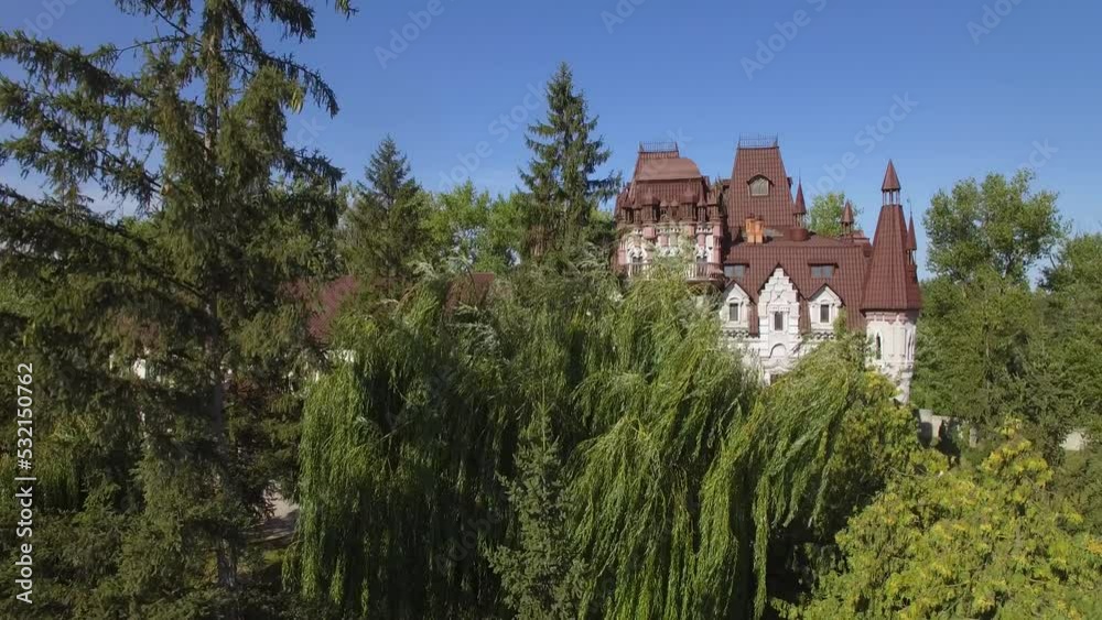 Private Castle in Ukraine, aerial view 4k Private Castle in Ukraine, aerial view 4k