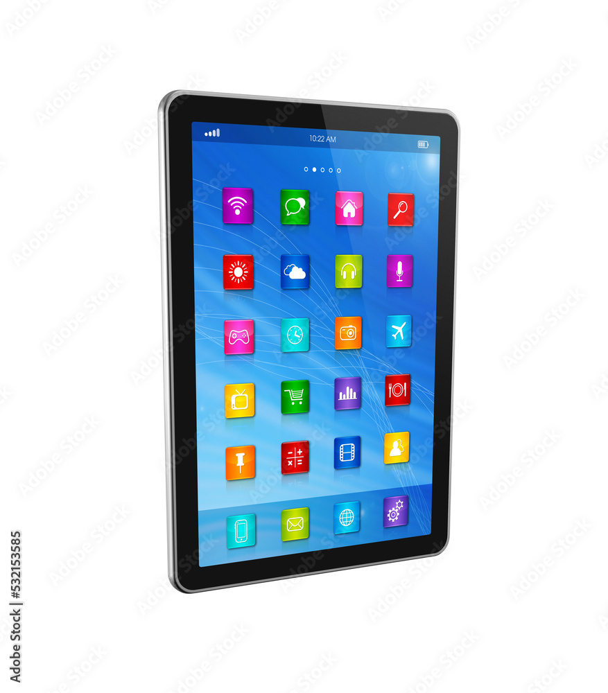 Digital Tablet PC Computer - apps icons interface Digital Tablet PC Computer - apps icons interface
