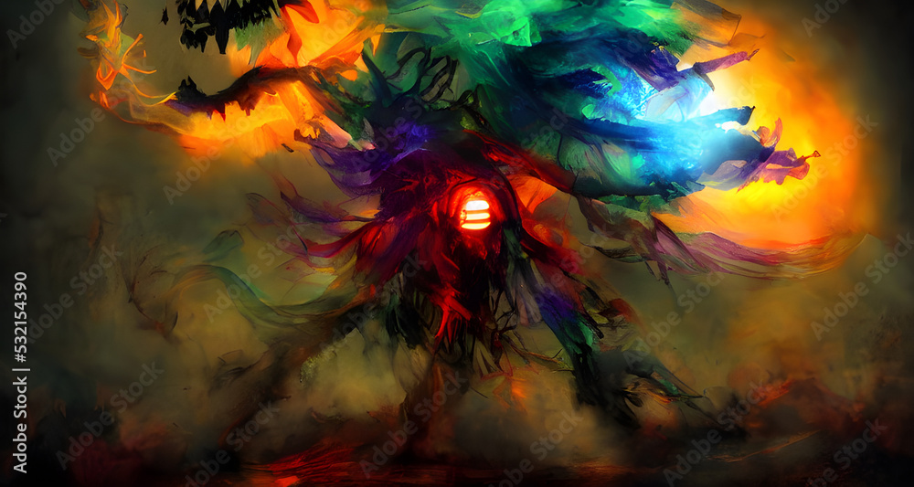 Halloween Art Colorful Dynamic Beautiful Lighting