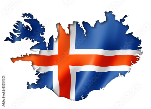 Foto Icelandic flag map