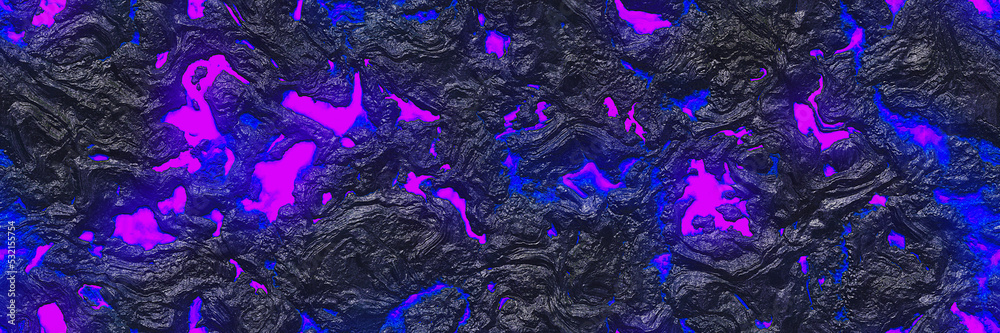 Fototapeta premium Apocalypse split- volcano lava. Eruption pattern- abstract texture. 3D illustration