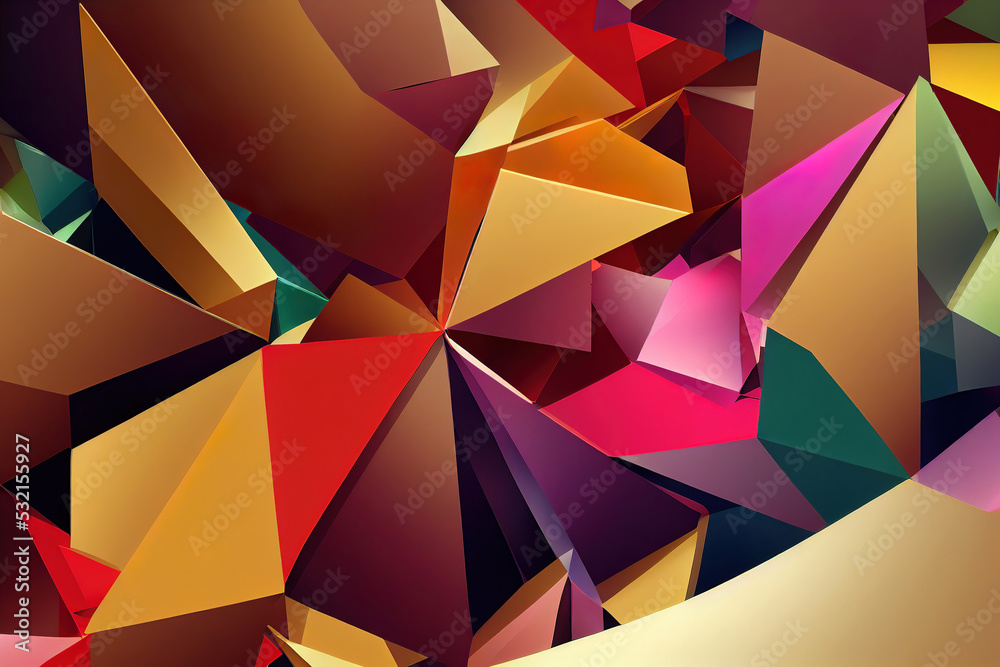 Colorful abstract shapes background, 3d render, 3d illustration