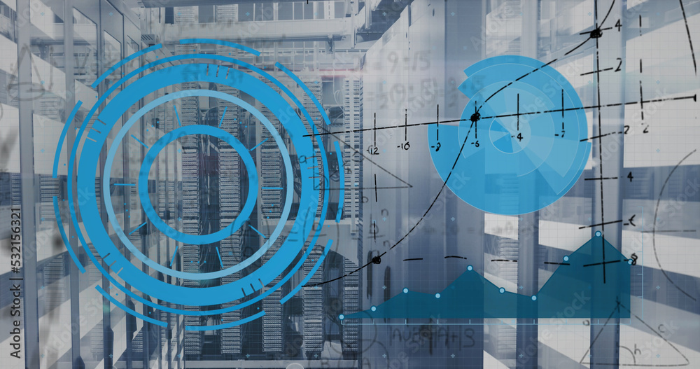 Obraz premium Image of data processing over server room