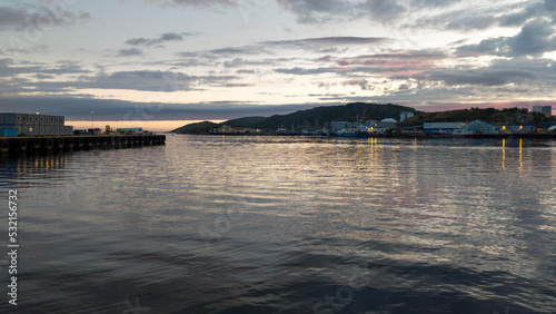 Port of Bodø, Norway - view at night © Catalin