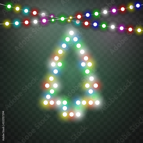 
Christmas tree. Christmas, New Year. Christmas tree from balls. Light. Abstraction.
Beautiful garlands. photo