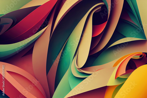 Colorful abstract shapes background, 3d render, 3d illustration
