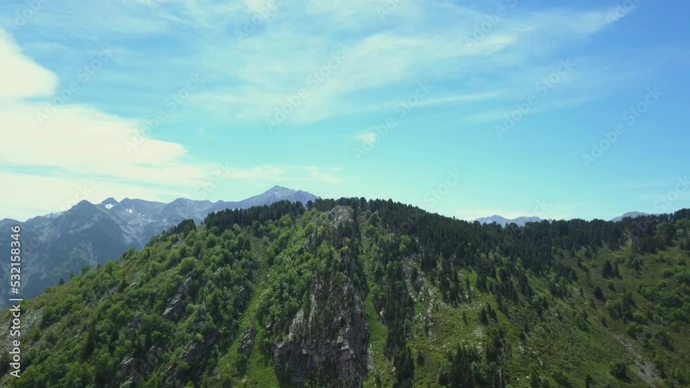 Aerial image taken with a drone in the black mountain, beautiful landscape near Ax-les-Thermes Aerial image taken with a drone in the black mountain, beautiful landscape near Ax-les-Thermes