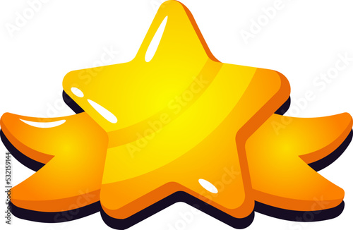 Cartoon Golden Star icon. Vector illustration