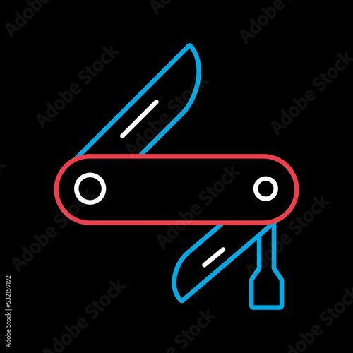 Jackknife vector icon. Camping sign