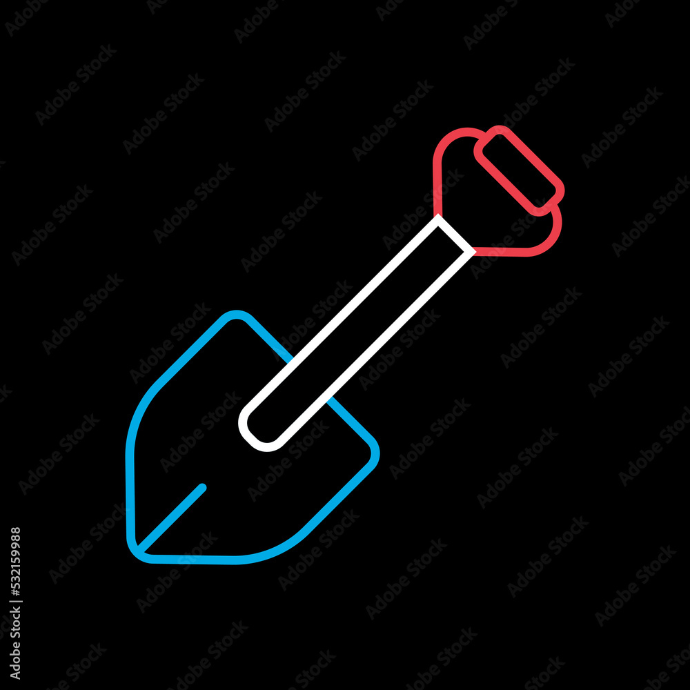 Camping shovel for expedition icon vector Camping shovel for expedition icon vector