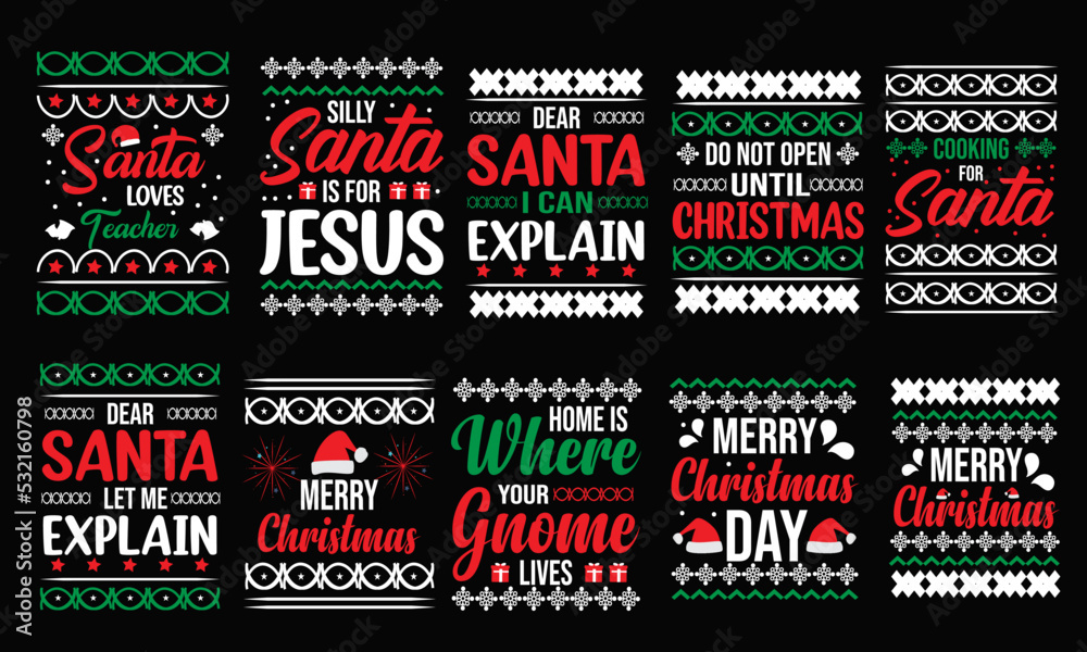 Naklejka premium Christmas Ugly sweater bundle