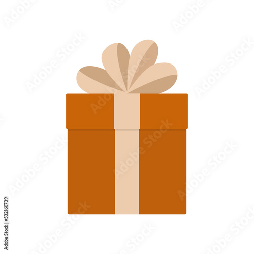 Present gift box icon. Illustration of isolated cartoon icon gift box with ribbon.