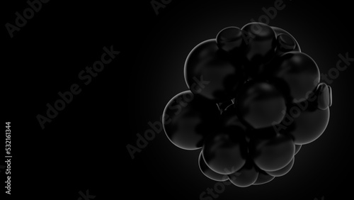 Fotografia Black oil bubbles abstract on dark background