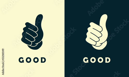 Fotografie, Tablou abstract good thumb logo icon