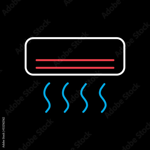 Split-system air conditioner flat vector icon