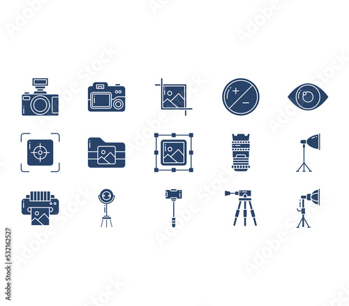 Photography and photo studio icon set