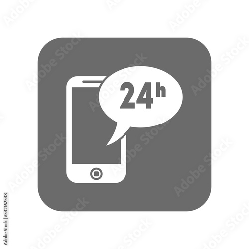 Customer service icon with smartphone. Support management, service centre pictogram isolated vector illustration.