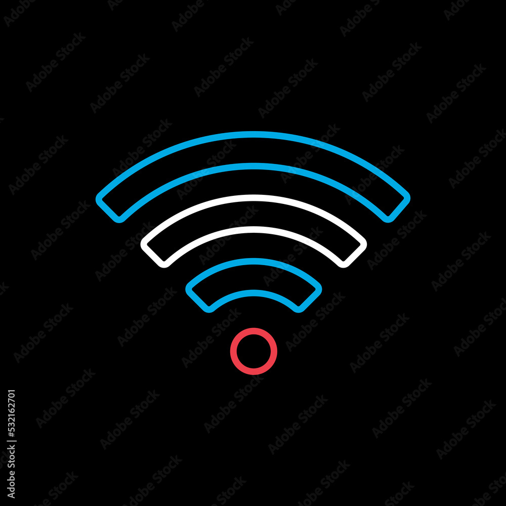 Wi Fi wireless network flat vector icon Wi Fi wireless network flat vector icon
