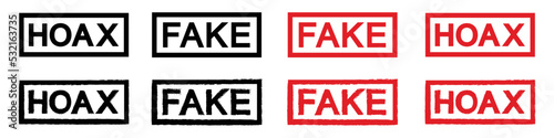 Fake stamp icon. Hoax stamp icon, vector illustration