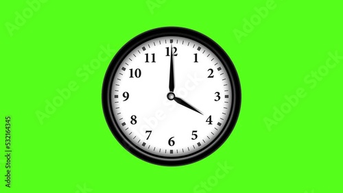 Times fly (Time Flies animation). Wall Watch Icon on Green screen background with time passing fast - Time passes fast 4K animation sign on Chroma key background
