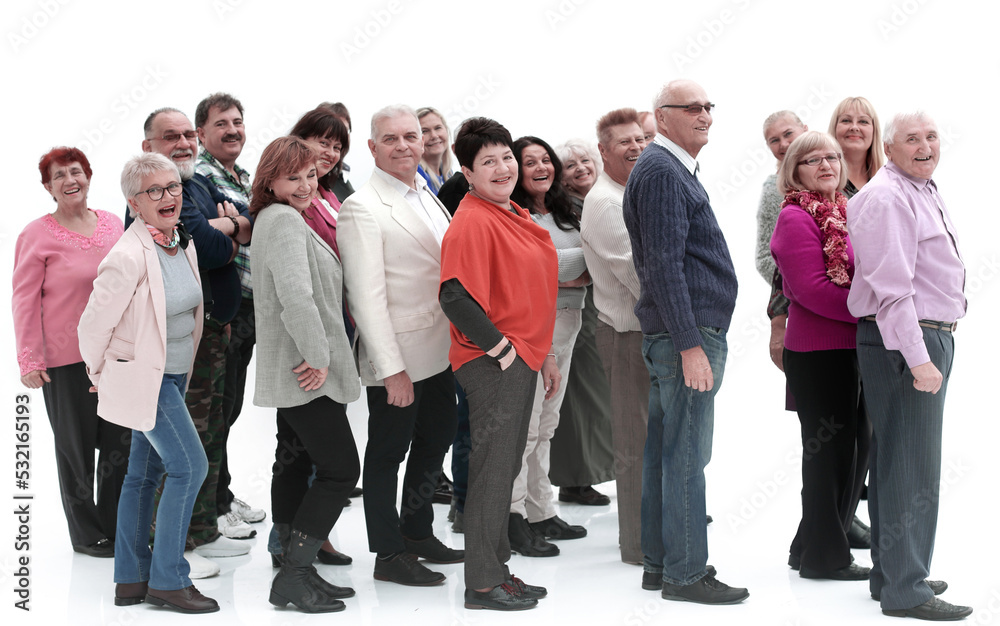 Obraz premium Group of cheerful mature people looking at camera