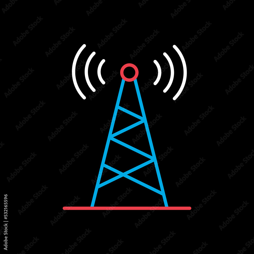 Communication antenna vector icon. Navigation sign Communication antenna vector icon. Navigation sign
