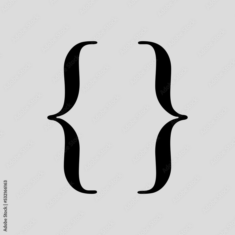 Different brackets set. Curly braces Vector illustration, curly bracket